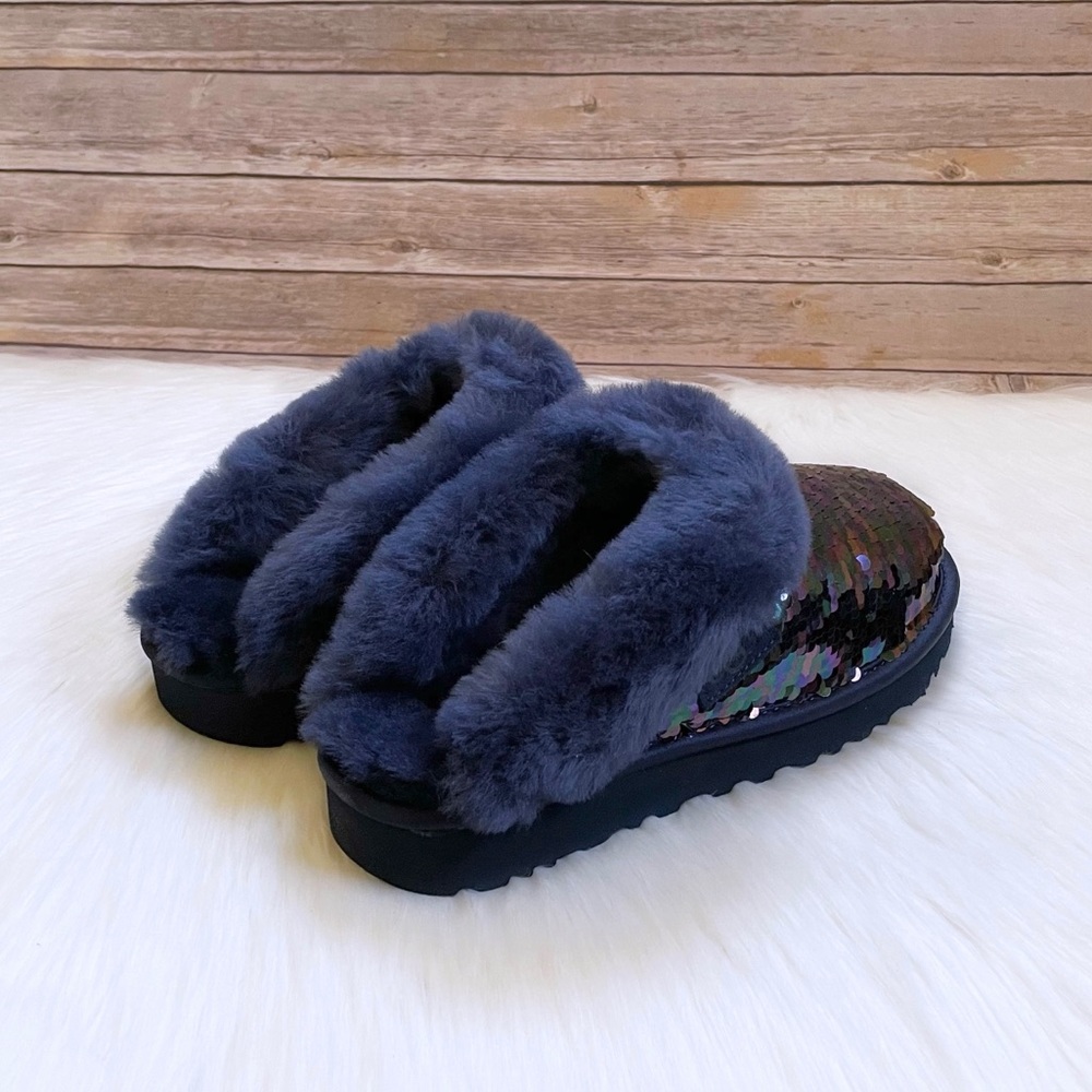 UGG Women’s Cluggette Sequin Navy Slippers - Picture 5 of 9